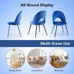 Tangkula Dining Chair Set Of 4 Velvet Upholstered Side Chair W/ Metal Base For Living Room -Tangkula GUEST a25fa928 5722 4eac ac18 33c5aff5b111