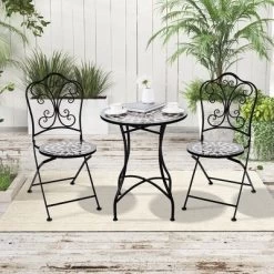 Tangkula 24" Bistro Table W/ Ceramic Tile Tabletop Heavy-Duty Metal Structure Patio 12 Tangkula 24" Bistro Table W/ Ceramic Tile Tabletop Heavy-Duty Metal Structure Patio -Tangkula GUEST a27543b9 b794 418b 953c c1a933d8ade8