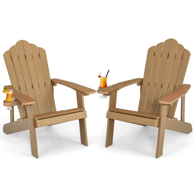 Tangkula 2PCS Adirondack Chair HIPS Adirondack Chair W/Cup Holder Realistic Wood Grain Weather Resistant Outdoor Chair For 380 LBS Weight Capacity Black/Navy/White/Teak/Dark Green/Red/Light Grey/Yellow 16 Tangkula 2PCS Adirondack Chair HIPS Adirondack Chair W/Cup Holder Realistic Wood Grain Weather Resistant Outdoor Chair For 380 LBS Weight Capacity Black/Navy/White/Teak/Dark Green/Red/Light Grey/Yellow - Image 14