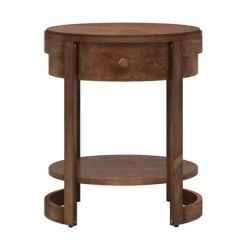 Tangkula 2-Tier Nightstand W/ Shelf & Wood Grains Drawer Round White/Brown 21 Tangkula 2-Tier Nightstand W/ Shelf & Wood Grains Drawer Round White/Brown -Tangkula GUEST a31584b1 3b5c 4e39 b3e3 1ff7cd2acdae