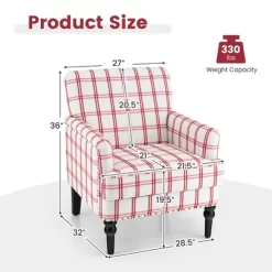 Tangkula Modern Accent Armchair Upholstered Single Sofa Chair W/ Rubber Wood Legs Red Checkerboard 13 Tangkula Modern Accent Armchair Upholstered Single Sofa Chair W/ Rubber Wood Legs Red Checkerboard -Tangkula GUEST a32e1e1f 8445 4a97 b347 76de25db06b1