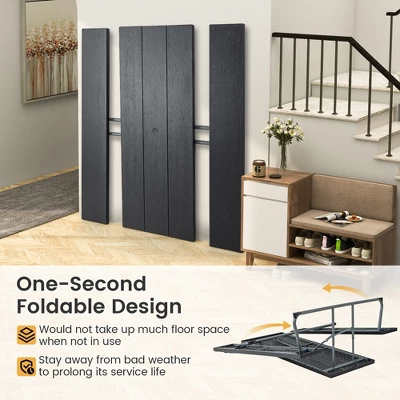 Tangkula Folding Picnic Table W/ 2 Benches 6 FT Camping Table Set W/ Metal Frame 6 Tangkula Folding Picnic Table W/ 2 Benches 6 FT Camping Table Set W/ Metal Frame - Image 4