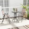 Tangkula 3PCS Bistro Set Folding Chairs Round Bar Table W/ 1.6" Umbrella Hole Yard Patio -Tangkula GUEST a37763fb 9d00 4c98 ab05 5cc40869ce3f