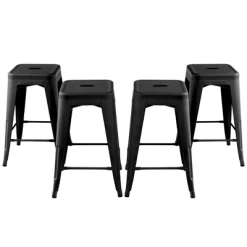 Tangkula 24" Set Of 4 Tolix Style Barstool Counter Height Metal Bar Stool Stackable Chair Black 19 Tangkula 24" Set Of 4 Tolix Style Barstool Counter Height Metal Bar Stool Stackable Chair Black -Tangkula GUEST a38b3860 1b93 4082 8ecd 3b9e41ea95ca