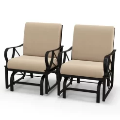 Tangkula 2 Pieces Patio Glider Chair Outdoor Metal Glider W/ Seat & Back Cushions Backyard Poolside 17 Tangkula 2 Pieces Patio Glider Chair Outdoor Metal Glider W/ Seat & Back Cushions Backyard Poolside -Tangkula GUEST a38b67f4 6bc1 40c5 befc a3486dfecee5