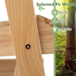 Tangkula 1PC/2PCS Outdoor Fir Wood Rocking Chair Outdoor Glider Chair With Rotatable Hidden Cup Holder And Curved Seat -Tangkula GUEST a41cfd38 9e37 4636 a370 82c8271070e1