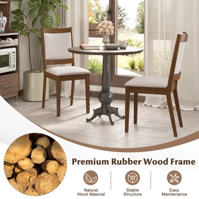 Tangkula Modern Dining Chair Set Of 2 Upholstered Kitchen Chair W/ Padded Backrest & Seat 7 Tangkula Modern Dining Chair Set Of 2 Upholstered Kitchen Chair W/ Padded Backrest & Seat - Image 5