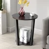 Tangkula 2 PCS 2-Tier Industrial Round End Table Metal Sofa Side Table With Storage Shelf -Tangkula GUEST a492db0e 2d7e 44b6 aaf5 e336c1dd31f6