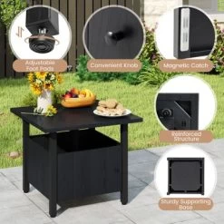Tangkula Outdoor Side Table W/ 1.89" Umbrella Hole Patio Umbrella Table Base Stand -Tangkula GUEST a4a4084f 2e9a 4c67 869b 6551f842e456
