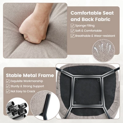 Tangkula Dining Chairs Set Of 2 W/ Curved Backrest Wide Seat & Armrests 6 Tangkula Dining Chairs Set Of 2 W/ Curved Backrest Wide Seat & Armrests - Image 4