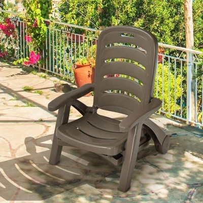 Tangkula 2 PCS Patio Chaise Lounge Chair 5-Position Folding Recliner For Beach Poolside Backyard 4 Tangkula 2 PCS Patio Chaise Lounge Chair 5-Position Folding Recliner For Beach Poolside Backyard - Image 2