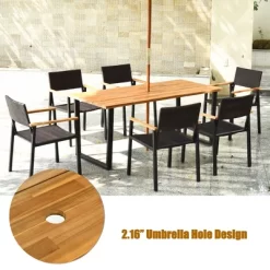 Tangkula Patented 7PCS Patio Garden Dining Set Outdoor Dining Furniture Set W/ Umbrella Hole -Tangkula GUEST a4fd9247 564e 4b79 9898 a1a5128deb9b