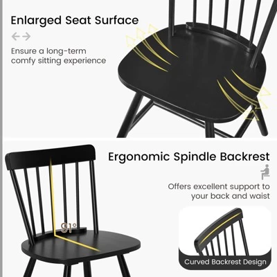 Tangkula Dining Chairs Set Of 4 Farmhouse Kitchen Chair W/ Rubber Wood Frame Wide Seat 9 Tangkula Dining Chairs Set Of 4 Farmhouse Kitchen Chair W/ Rubber Wood Frame Wide Seat - Image 7