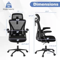 Tangkula Ergonomic Mesh Office Chair W/ Lumbar Support 2D Headrest Flip-up Padded Arms 18 Tangkula Ergonomic Mesh Office Chair W/ Lumbar Support 2D Headrest Flip-up Padded Arms -Tangkula GUEST a5bda074 ddea 459b a448 b2ddb8d57d80