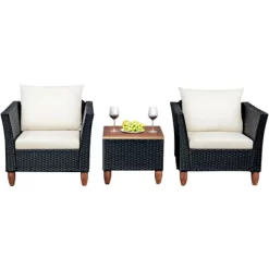 Tangkula 3-Piece Wicker Patio Furniture Set Outdoor Conversation Set W/ Cushions & Coffee Table 21 Tangkula 3-Piece Wicker Patio Furniture Set Outdoor Conversation Set W/ Cushions & Coffee Table -Tangkula GUEST a5f7a07e fe5c 4912 aead 4e41767f4872