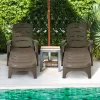 Tangkula 2 PCS Patio Chaise Lounge Chair 5-Position Folding Recliner For Beach Poolside Backyard