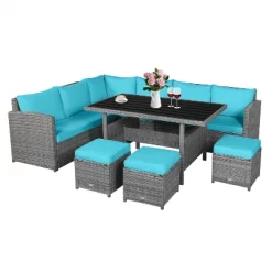 Tangkula Outdoor Wicker Coversation Set, 7 Piece, With Red/Turquoise/White/Black/Navy/Gray Cushions 31 Tangkula Outdoor Wicker Coversation Set, 7 Piece, With Red/Turquoise/White/Black/Navy/Gray Cushions -Tangkula GUEST a6b5d87f c968 4591 adca b0ad5c2e7be8