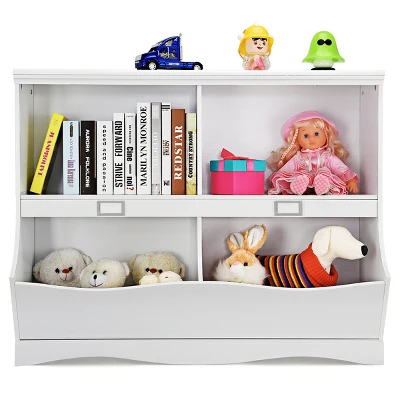 Tangkula Multi-Bin Kids Toy Storage Organizer Toy Display Shelf Bookcase 4 Tangkula Multi-Bin Kids Toy Storage Organizer Toy Display Shelf Bookcase - Image 2