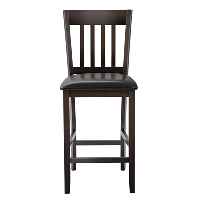 Tangkula Set Of 4 Bar Stools Counter Height Pub Chairs W/ PU Leather Seat&Rubber Wood Legs 4 Tangkula Set Of 4 Bar Stools Counter Height Pub Chairs W/ PU Leather Seat&Rubber Wood Legs - Image 2