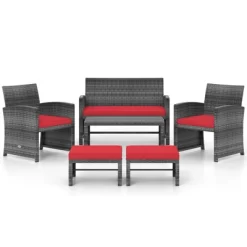 Tangkula Set Of 6 Patio Furniture Outdoor Sectional Conversation PE Rattan Sofa Set -Tangkula GUEST a6e164bd 86df 4b7f a479 df6fabe91dfa