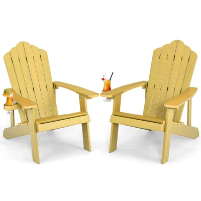 Tangkula 2PCS Adirondack Chair HIPS Adirondack Chair W/Cup Holder Realistic Wood Grain Weather Resistant Outdoor Chair For 380 LBS Weight Capacity Black/Navy/White/Teak/Dark Green/Red/Light Grey/Yellow 18 Tangkula 2PCS Adirondack Chair HIPS Adirondack Chair W/Cup Holder Realistic Wood Grain Weather Resistant Outdoor Chair For 380 LBS Weight Capacity Black/Navy/White/Teak/Dark Green/Red/Light Grey/Yellow - Image 16