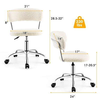Tangkula Computer Desk Chair Adjustable Office Chair Swivel Vanity Chair 9 Tangkula Computer Desk Chair Adjustable Office Chair Swivel Vanity Chair - Image 7