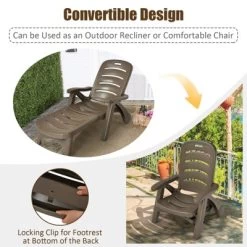 Tangkula Outdoor Chaise Lounge Chair 5-Position Folding Recliner For Beach Poolside Backyard -Tangkula GUEST a7e8c75b 9161 41f3 b530 21a134077c1d