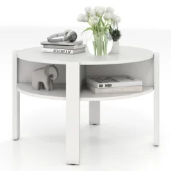 Tangkula Round Coffee Table With 4 Side Compartments 2-Tier Circle Coffee Table 19 Tangkula Round Coffee Table With 4 Side Compartments 2-Tier Circle Coffee Table -Tangkula GUEST a817e657 d95e 43d9 9e69 b0e4d3e1f752