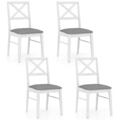 Tangkula Dining Chairs Set Of 4 Upholstered Kitchen Side Chairs W/ Rubber Wood Frame -Tangkula GUEST a81e107a 1bc9 4924 9c1f 822c7ec16598