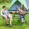 Tangkula Folding Camping Table Collapsible Aluminum Roll Up Beach Table With Carrying Bag 4-Level Adjustable Height Dark/Silver -Tangkula GUEST a8489037 d8ec 409d 8074 3f3184b2d9a9