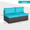 Tangkula 2-Piece Outdoor Wicker Rattan Sectional Armless Sofa Chair With Cushions -Tangkula GUEST a88fb871 7190 4286 8094 10b772a9ecb5