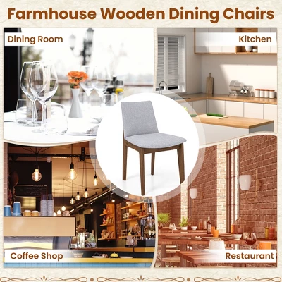 Tangkula Wooden Dining Chairs Of 4 W/ Added Cushions High Curved Back For Dining Room 9 Tangkula Wooden Dining Chairs Of 4 W/ Added Cushions High Curved Back For Dining Room - Image 7