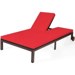 Tangkula Adjustable Patio Rattan 2 Person Recliner Lounge Chair W/ Red Cushion Wheel 21 Tangkula Adjustable Patio Rattan 2 Person Recliner Lounge Chair W/ Red Cushion Wheel -Tangkula GUEST a8b457a0 1b7a 41e4 9adb fba628557e0a