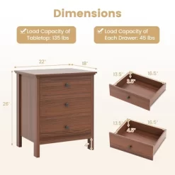 Tangkula 3-Drawer Nightstand Wooden Bedside Table Modern Side End Table Walnut 16 Tangkula 3-Drawer Nightstand Wooden Bedside Table Modern Side End Table Walnut -Tangkula GUEST a8fe763e 1515 4aae 9859 e4d21daa0ebb