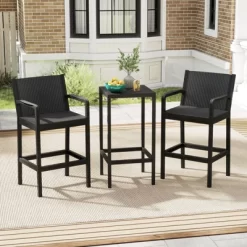 Tangkula 3 Piece Patio Bar Set Bistro Table & Chairs W/ Heavy-Duty Metal Frame -Tangkula GUEST a90f3fca dfc1 4575 bd30 50ae975997f5