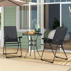Tangkula 4PCS Patio Folding Chairs Back Adjustable Reclining Padded Garden Furniture -Tangkula GUEST a9441182 0adc 4bdf 978a 248efc3252d1