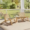 Tangkula 2PCS Teak Wood Outdoor Reclining Chair Natural Mid Century Accent Chair W/ Backrest 2 Tangkula 2PCS Teak Wood Outdoor Reclining Chair Natural Mid Century Accent Chair W/ Backrest -Tangkula GUEST a99e800f ef9e 4499 a629 4bee6e2342b1