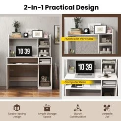 Tangkula Computer Desk W/ Charging Station 43.5” Gaming Table Workstation W/ Keyboard Tray CPU Stand & Storage Shelves White/Black 20 Tangkula Computer Desk W/ Charging Station 43.5” Gaming Table Workstation W/ Keyboard Tray CPU Stand & Storage Shelves White/Black -Tangkula GUEST a9ae0620 5e81 4403 9962 a0ddd8c8ae1d