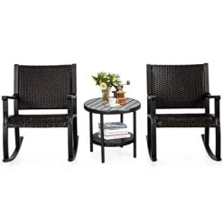 Tangkula 3-Piece Wicker Rocking Bistro Set Outdoor Conversation Set With Coffee Table 15 Tangkula 3-Piece Wicker Rocking Bistro Set Outdoor Conversation Set With Coffee Table -Tangkula GUEST aa0a68d4 b995 4bed 85b3 e71ec4c07947