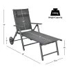 Tangkula 2 PCS Patio Chaise Lounge Chair Outdoor Reclining Chair W/Neck Pillow & Wheels Gray -Tangkula GUEST aa3060d1 5901 4529 8eec 47a29a491dac