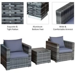 Tangkula 3-Piece Patio Wicker Conversation Set Bistro Rattan Sofa Chair With Washable Cushion Gray 18 Tangkula 3-Piece Patio Wicker Conversation Set Bistro Rattan Sofa Chair With Washable Cushion Gray -Tangkula GUEST aa499fea 20a5 4518 9b19 b81d5a8e7c2c