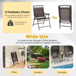 Tangkula 3 Pieces Bistro Set Outdoor Furniture Set With Tempered Glass Table Umbrella Hole -Tangkula GUEST aa56b0b8 99ca 4adc b307 a912a48ea511