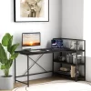 Tangkula 59 Inch L-Shaped Computer Desk Large Reversible Corner Desk W/ Open Storage Shelves Space-Saving Writing Study Table PC Laptop Gaming Desk Black/White + Natural/Black + Walnut -Tangkula GUEST ab031d03 34a0 4edc b964 9943286348c4