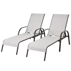 Tangkula 2 PCS Outdoor Chaise Lounge Chair Adjustable Reclining Bed With Backrest& Armrest Gray 21 Tangkula 2 PCS Outdoor Chaise Lounge Chair Adjustable Reclining Bed With Backrest& Armrest Gray -Tangkula GUEST ab083be6 3743 4818 81ff ad4736e9a361