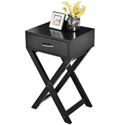 Tangkula Modern Versatile Nightstand X-shape Wooden End Table With Drawer Accent Side Table For Bedroom Black/White 16 Tangkula Modern Versatile Nightstand X-shape Wooden End Table With Drawer Accent Side Table For Bedroom Black/White -Tangkula GUEST aba42ab5 a101 4dae a098 588ce65ae9f1