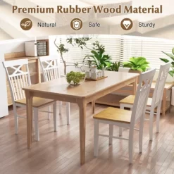 Tangkula Farmhouse Dining Chair Set Of 4 Wooden Kitchen Chair W/ Rubber Wood Frame 14 Tangkula Farmhouse Dining Chair Set Of 4 Wooden Kitchen Chair W/ Rubber Wood Frame -Tangkula GUEST ac24acff 663c 4996 afc1 9fd448a7a7b2