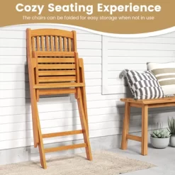 Tangkula Patio Folding Chair Set Of 2 Portable Acacia Wood Dining Chairs With High Back & Seat Cushions Beige/Navy/Red 17 Tangkula Patio Folding Chair Set Of 2 Portable Acacia Wood Dining Chairs With High Back & Seat Cushions Beige/Navy/Red -Tangkula GUEST ac3ee8aa 266b 47ab 8e33 f3fd58e4ce3f
