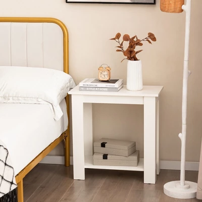 Tangkula 2 PCS 2-Tier End Table Modern Sofa Bedside Compact Nightstand With Storage Shelf 3 Tangkula 2 PCS 2-Tier End Table Modern Sofa Bedside Compact Nightstand With Storage Shelf