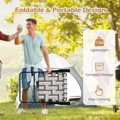 Tangkula Set Of 4 Webbed Lawn Chairs, Outdoor Patio Folding Chairs W/ Heavy-Duty Metal Frame Lightweight Portable Web Camping Chairs Brown/Blue/Red 12 Tangkula Set Of 4 Webbed Lawn Chairs, Outdoor Patio Folding Chairs W/ Heavy-Duty Metal Frame Lightweight Portable Web Camping Chairs Brown/Blue/Red -Tangkula GUEST ae01c81e 0ceb 4760 852e 94e14263ec40