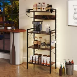 Tangkula Kitchen Bakers Rack W/ Power Outlet 4 Tiers Coffee Bar Table W/ 2 AC Outlets 14 Tangkula Kitchen Bakers Rack W/ Power Outlet 4 Tiers Coffee Bar Table W/ 2 AC Outlets -Tangkula GUEST ae52fe81 0826 487e 89d3 98b4bcdb5d2e